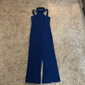 blue jumpsuit